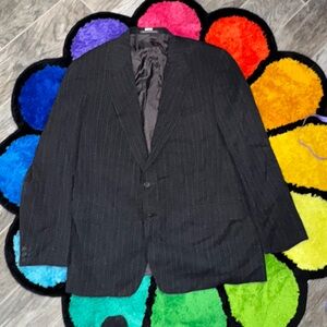 Black Pinstripe Ermenegildo Zegna Wool Blazer